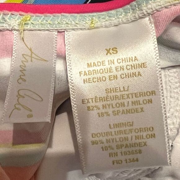 Anne Cole Twist Front Bandeaukini Swim Top Clear Water Stripe Print XS NWT - Picture 6 of 8